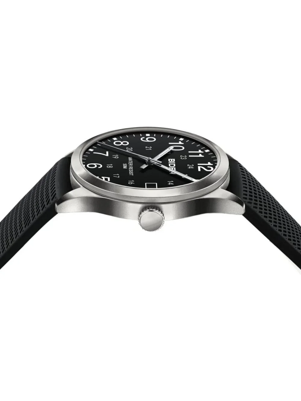 Men's Black Silver Analog Unisex Medical Professionals Waterproof Nurse Watch